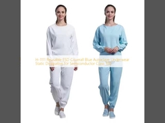 H-1111 ESD tái sử dụng Áo lót màu xanh Autoclave đồ lót tĩnh phân tán cho bán dẫn lớp 100