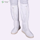 White Anti Static Shoes , Zipper Esd Safety Boots High Temperature Sterilization