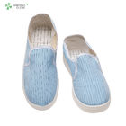 ESD antistatic resuable PU shoes with 5mm stripe conductive fiber blue color for cleanroom workshop
